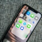 iphone with fabric background